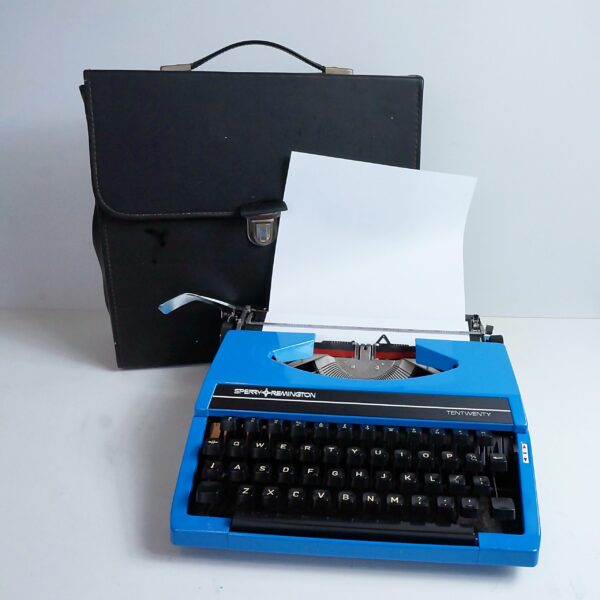 blue remington typewriter