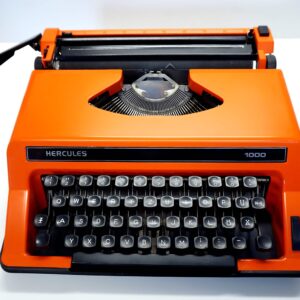 orange and black typewriter