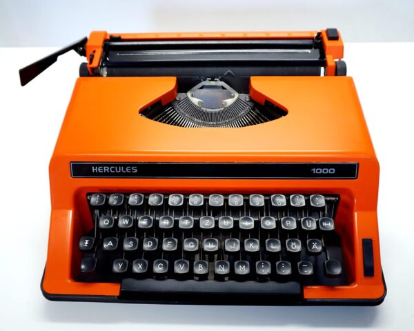 orange and black typewriter