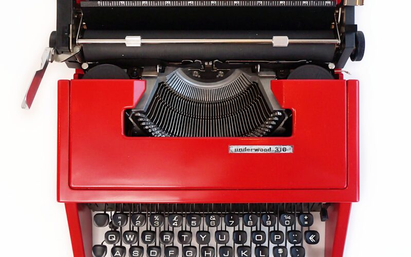 Red Underwood 310 Typewriter (AKA Olivetti Dora)