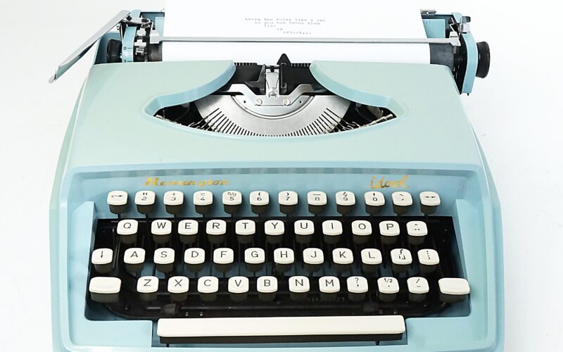 Baby Blue Remington typewriter
