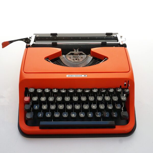 Orange Underwood 35 typewriter