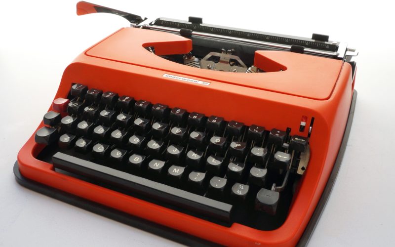 Orange Underwood 35 Typewriter