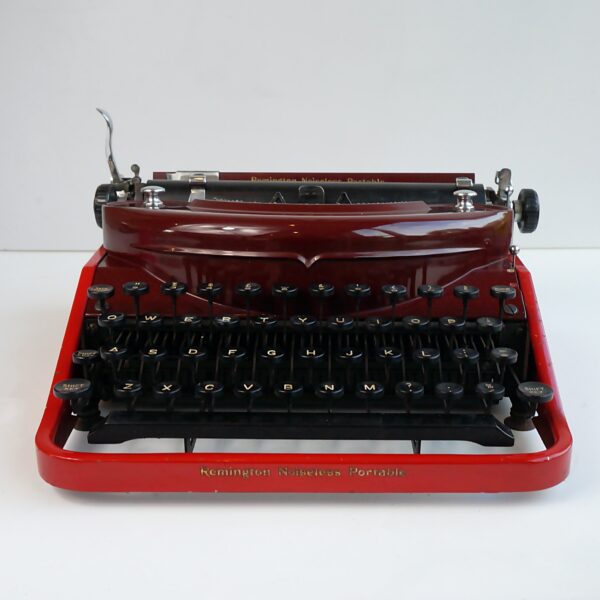 red remington noiseless portable typewriter