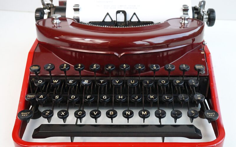 Red Remington Noiseless Portable Typewriter