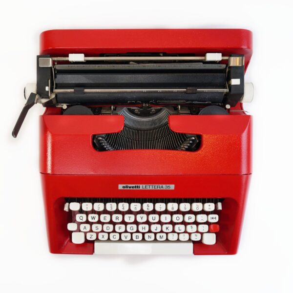red olivetti lettera 35 typewriter