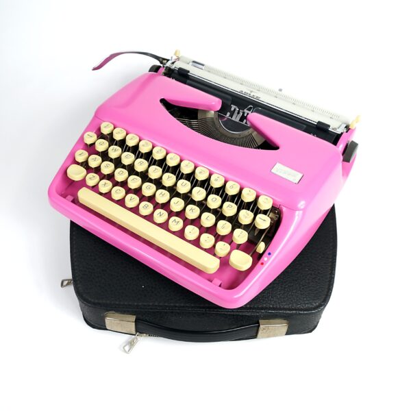 retro pink typewriter