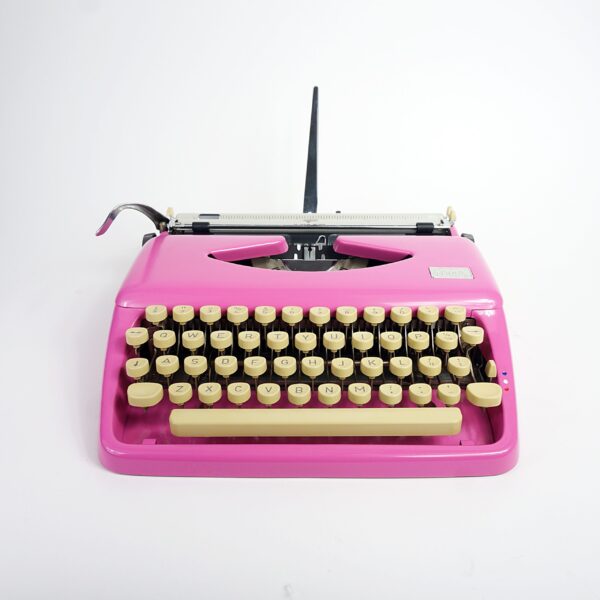 retro pink typewriter