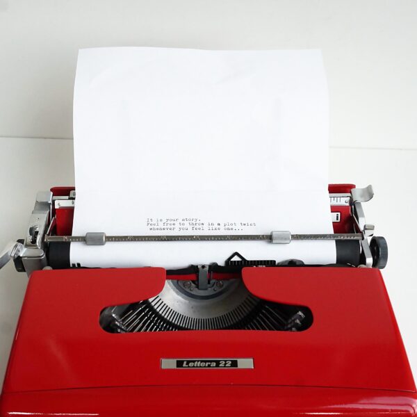 red olivetti lettera 22 typewriter
