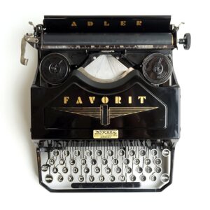 Black Adler Favorit thrust-action typewriter from 1936