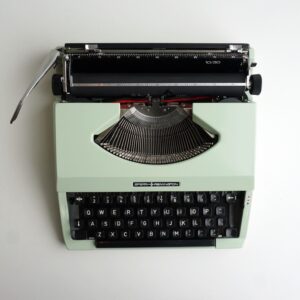 mint green remington portable typewriter