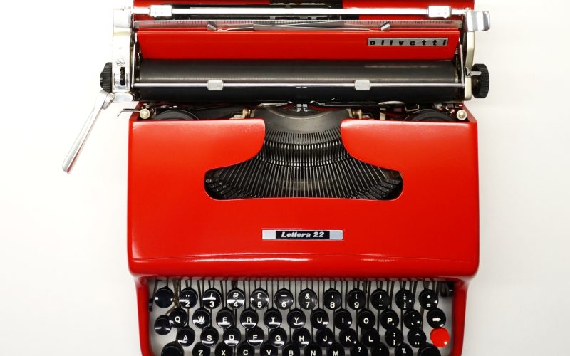 Red Olivetti Lettera 22 Typewriter