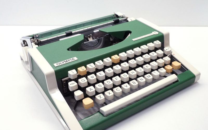 Green Olympia Traveller deLuxe Typewriter